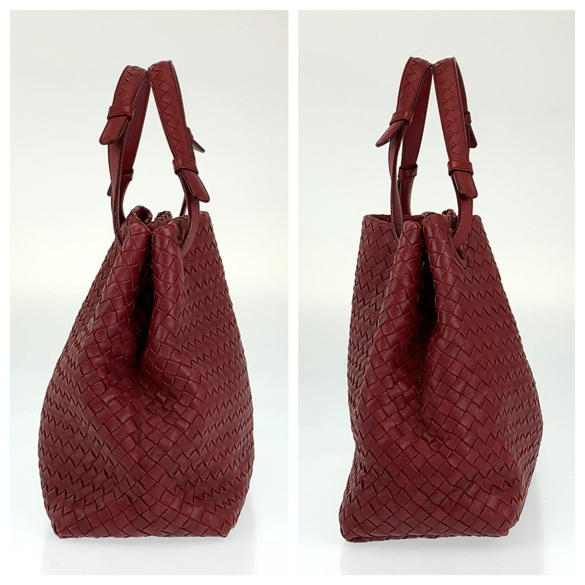 BOTTEGAVENETA ボッテガヴェネタ イントレチャート レッド 赤 レザー ハンドバッグ トートバッグ ショルダーバッグ  レディース