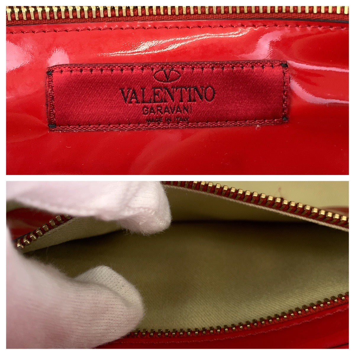 VALENTINO ヴァレンティノ ロックスタッズ レッド 赤 ゴールド金具 エナメル ショルダーバッグ トートバッグ 2way  レディース