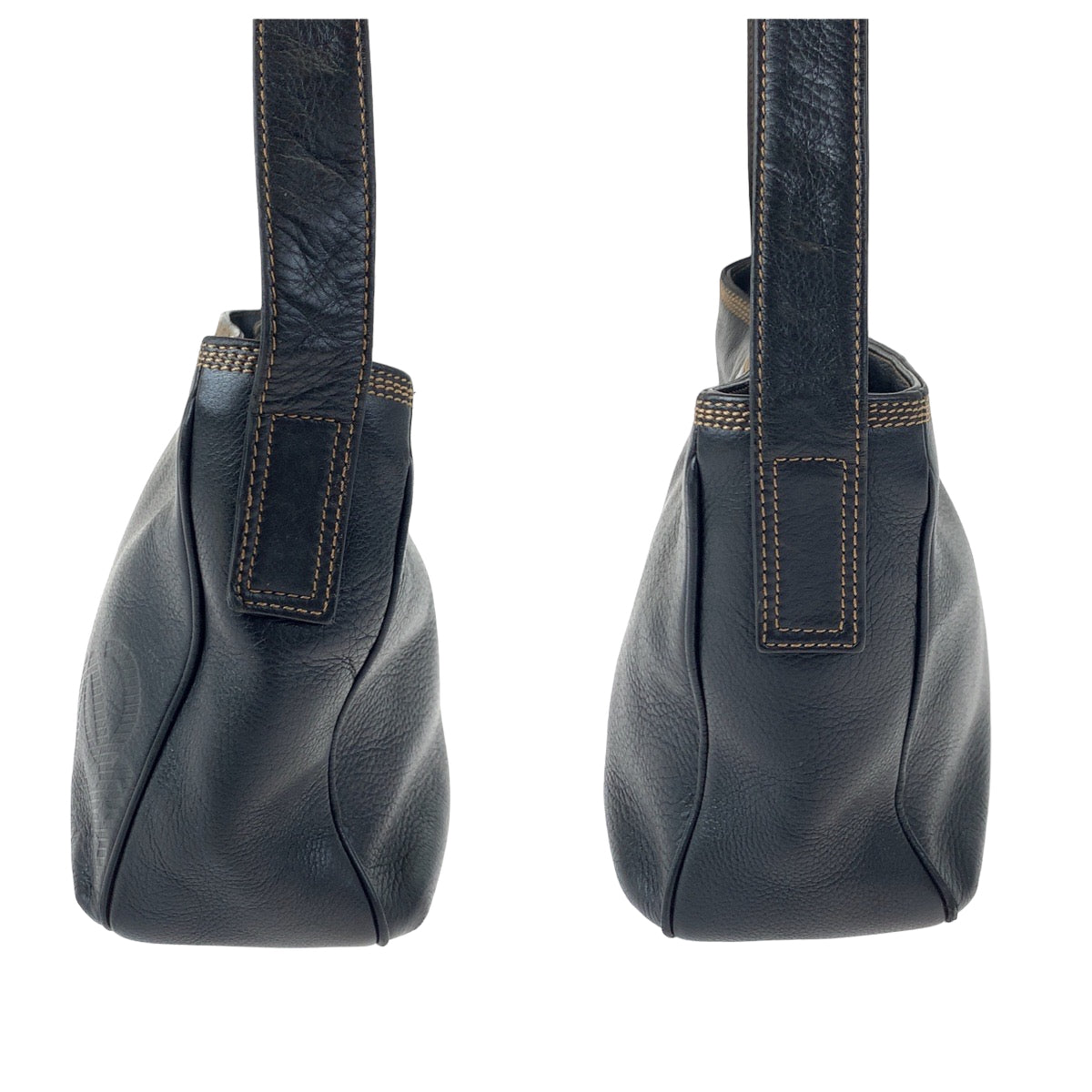 LOEWE ロエベ ヴィンテージ アナグラム ブラック 黒 レザー ショルダーバッグ 斜め掛け  メンズ