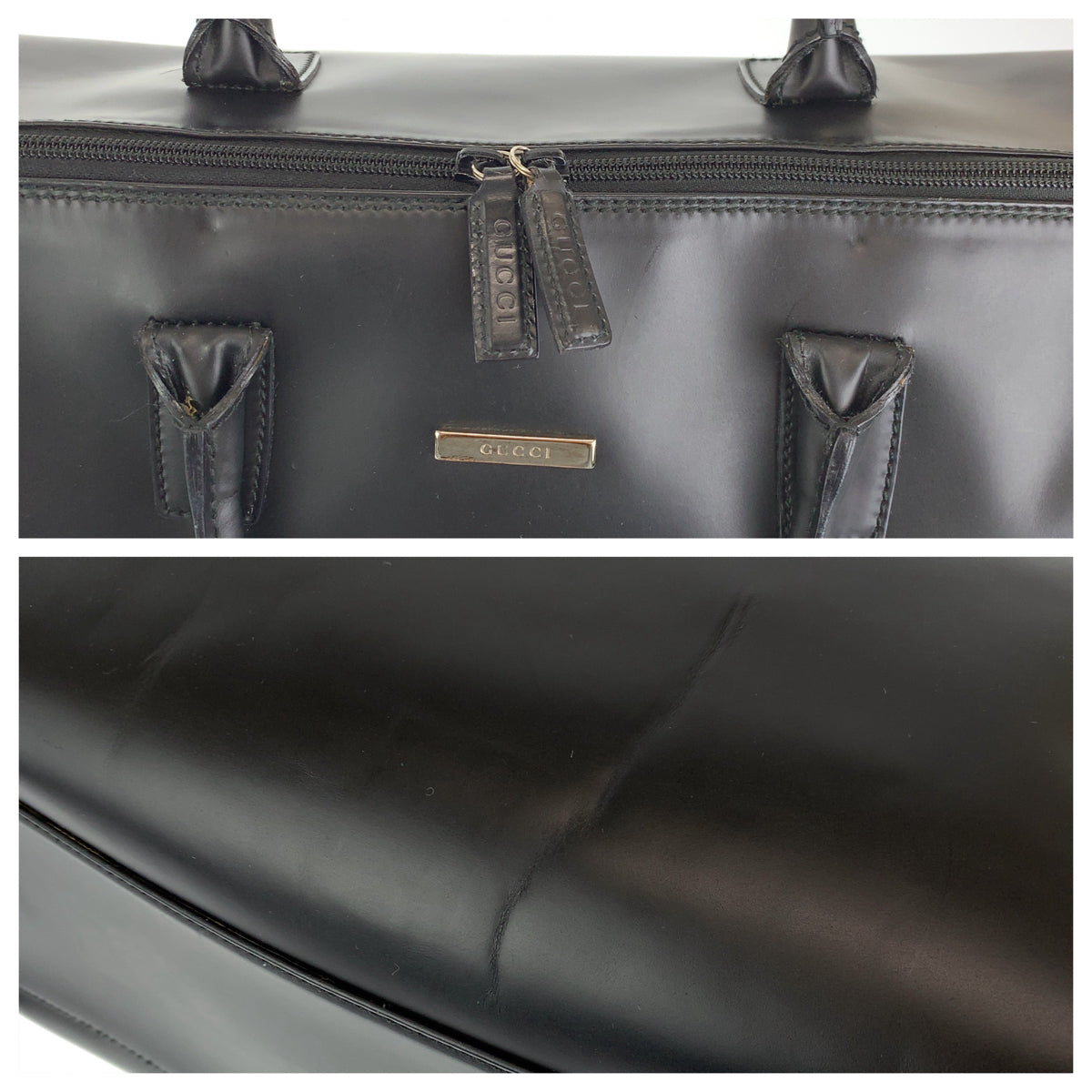 GUCCI グッチ ブラック 黒 シルバー金具 レザー 0122123 1060 6 ボストンバッグ 旅行バッグ  メンズ