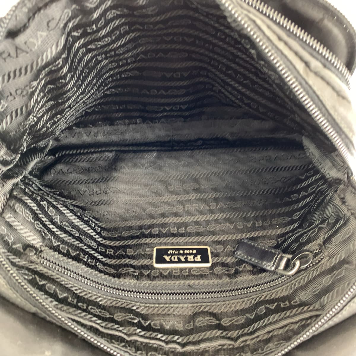 PRADA Tessuto black nylon shoulder bag for women