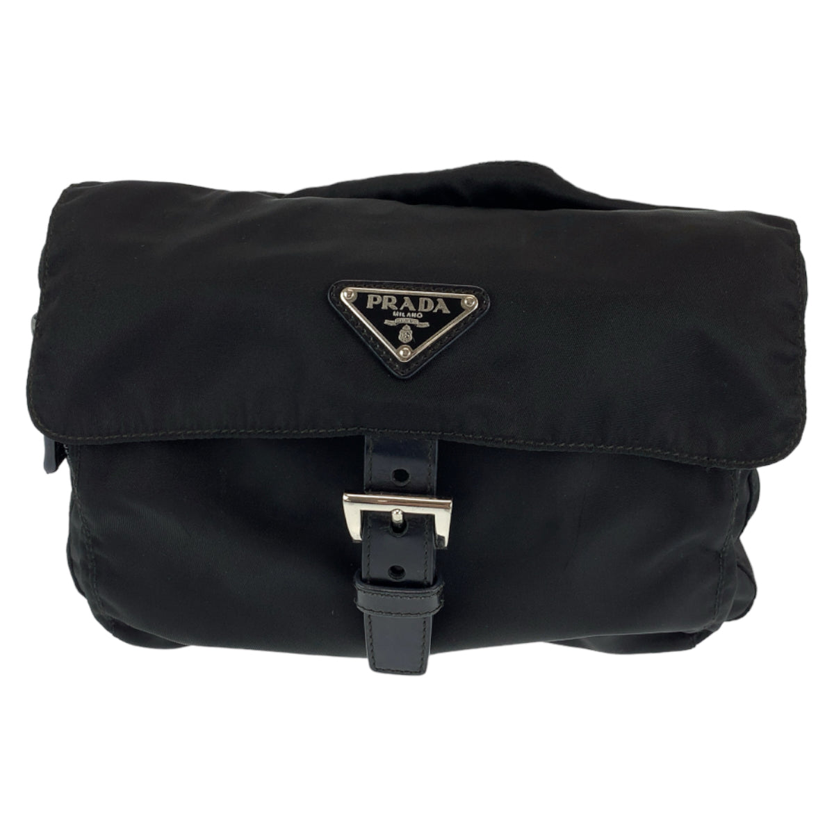 PRADA Tessuto black nylon shoulder bag for women