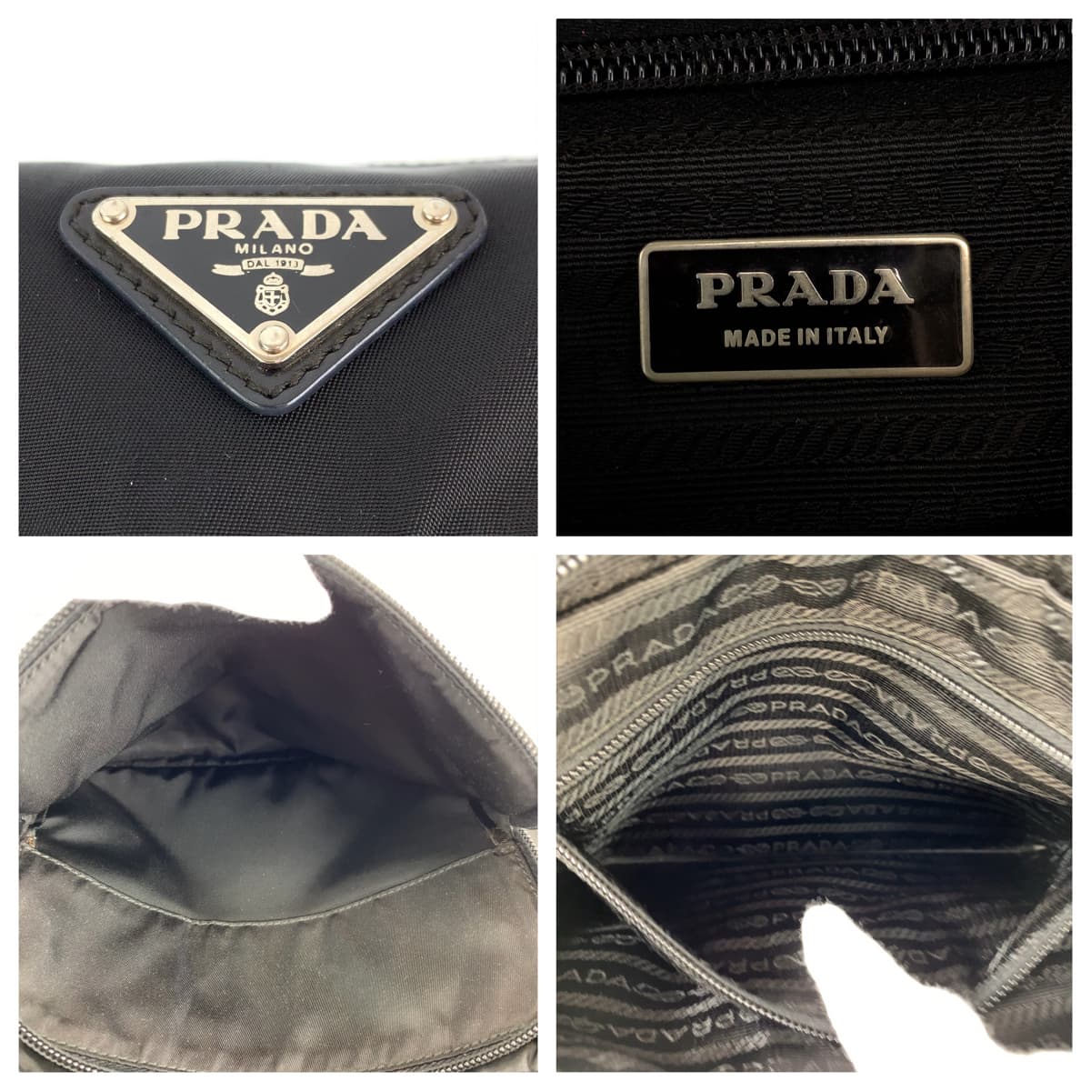 PRADA Tessuto black nylon shoulder bag for women