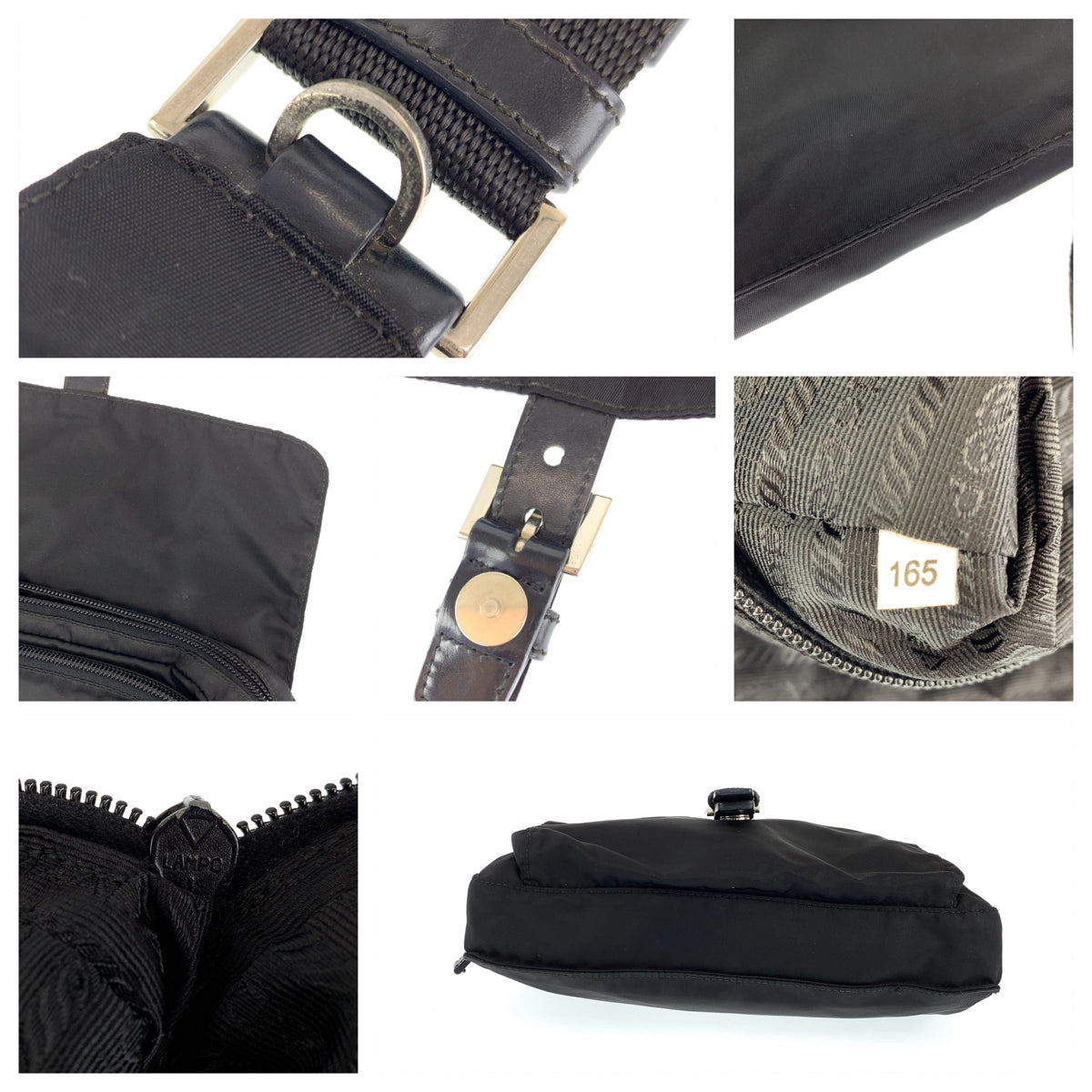 PRADA Tessuto black nylon shoulder bag for women