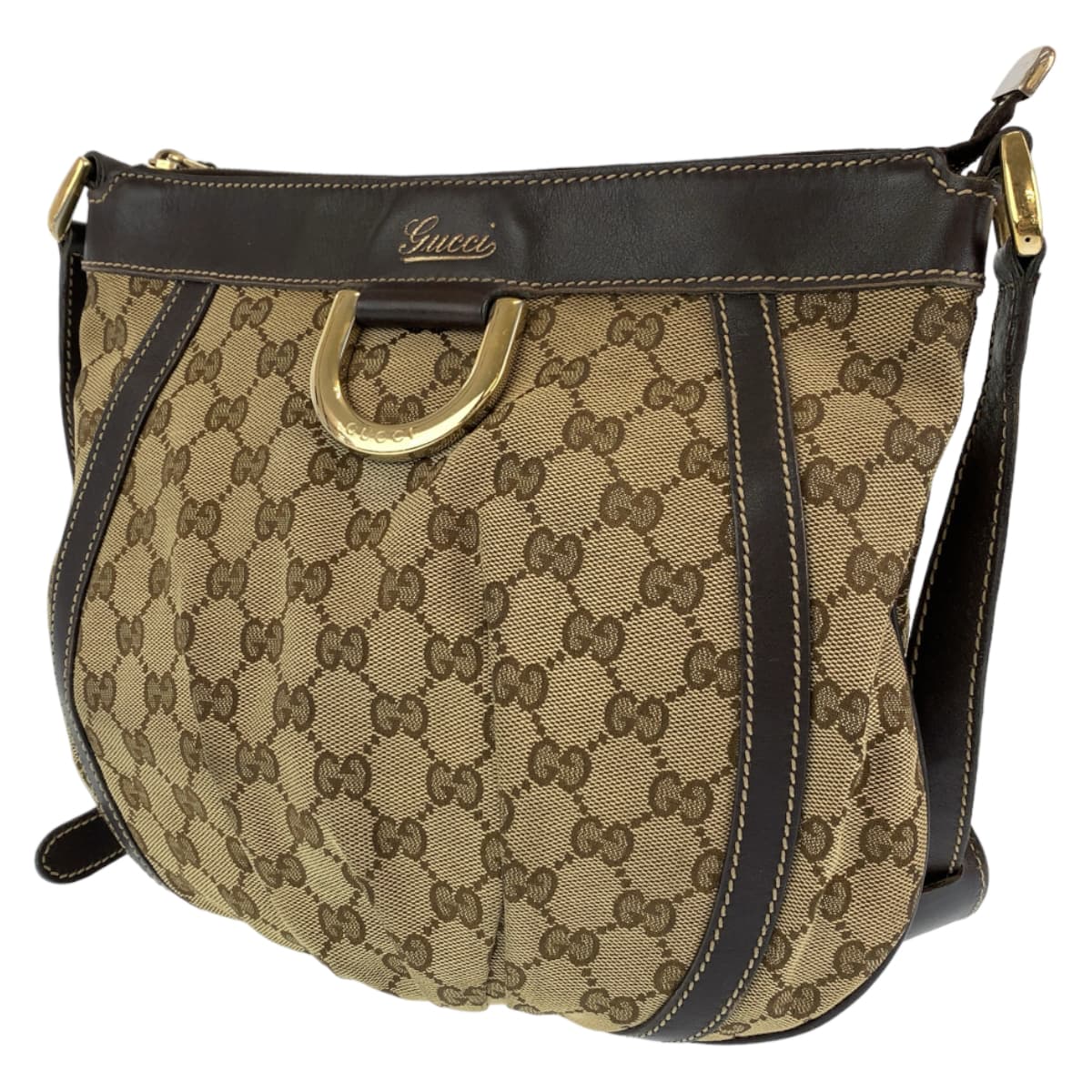 GUCCI グッチ アビー ブラウン 茶 ゴールド金具 GGキャンバス 203257 ショルダーバッグ 斜め掛け  レディース