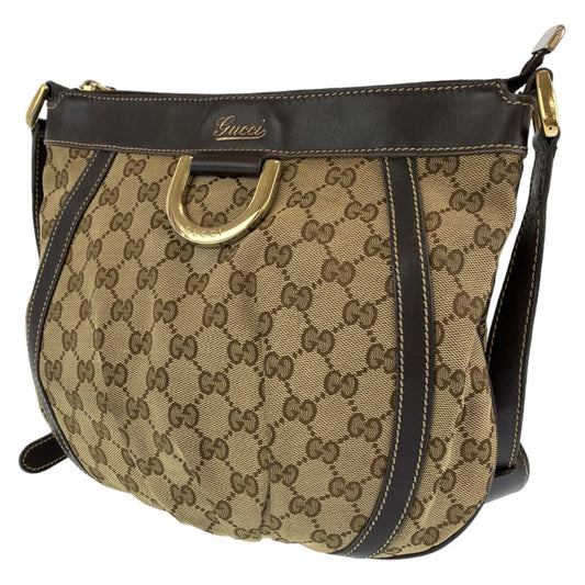 GUCCI グッチ アビー ブラウン 茶 ゴールド金具 GGキャンバス 203257 ショルダーバッグ 斜め掛け  レディース