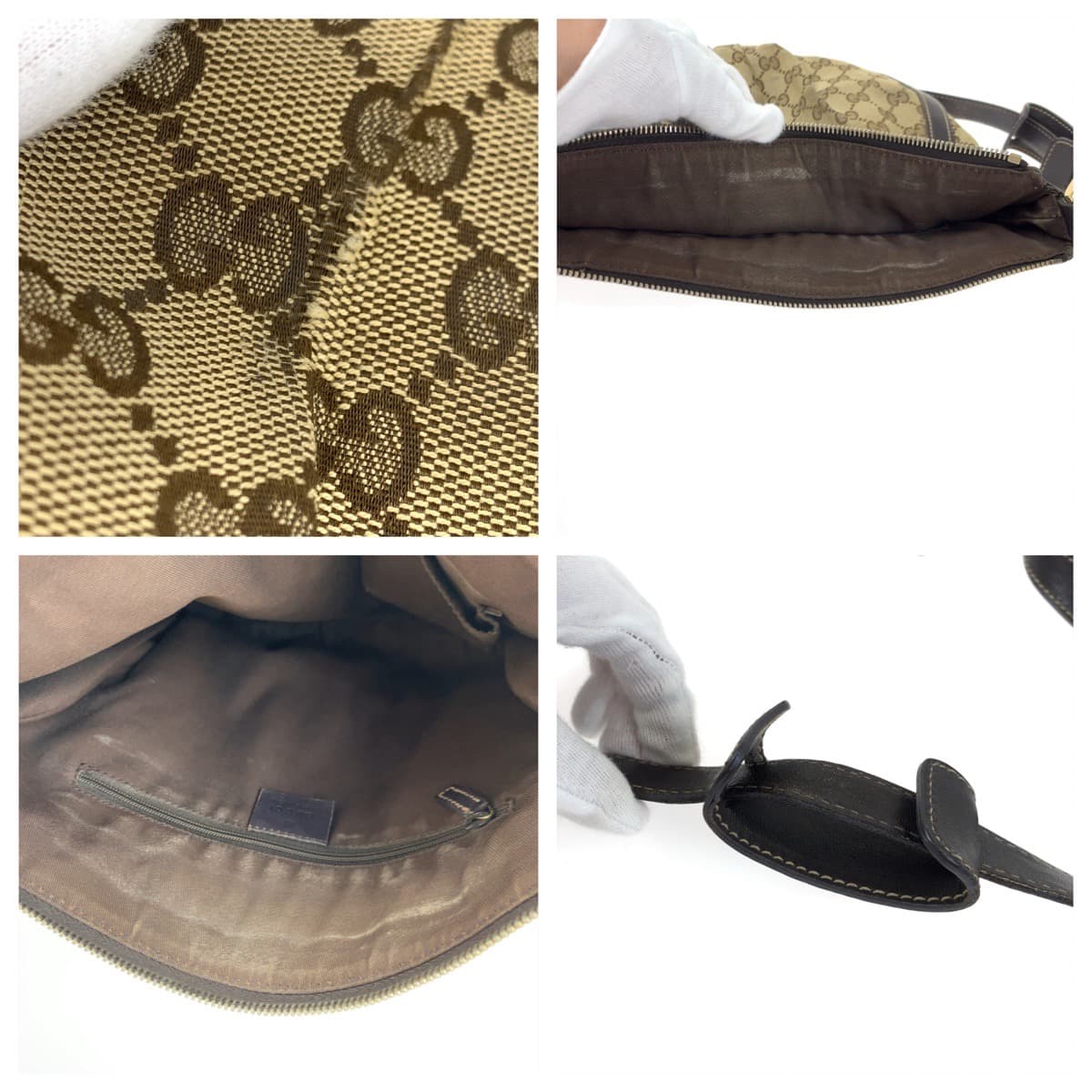 GUCCI グッチ アビー ブラウン 茶 ゴールド金具 GGキャンバス 203257 ショルダーバッグ 斜め掛け  レディース