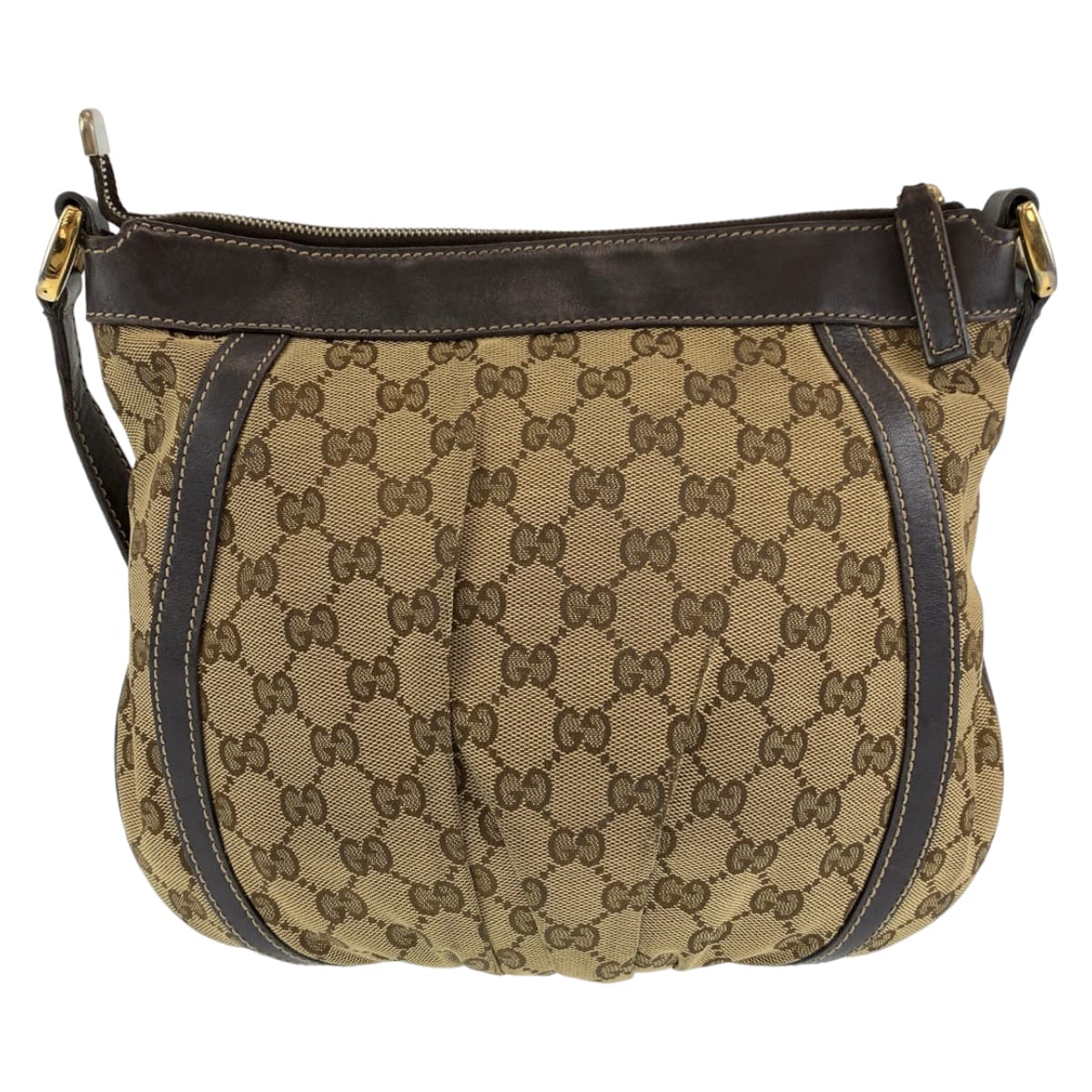 GUCCI グッチ アビー ブラウン 茶 ゴールド金具 GGキャンバス 203257 ショルダーバッグ 斜め掛け  レディース