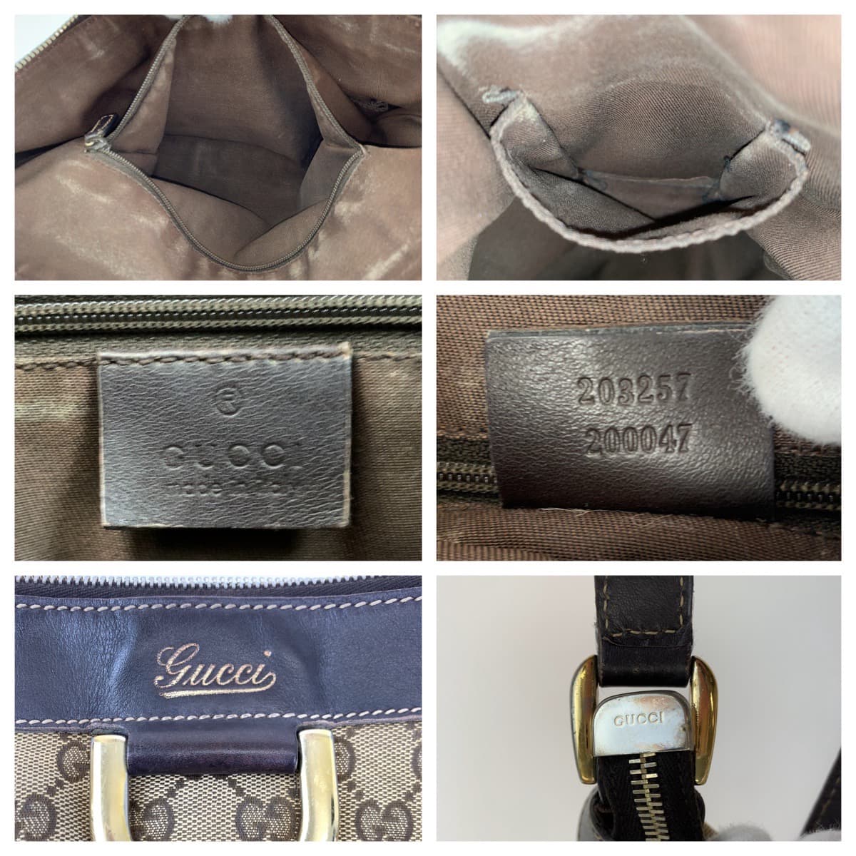 GUCCI グッチ アビー ブラウン 茶 ゴールド金具 GGキャンバス 203257 ショルダーバッグ 斜め掛け  レディース