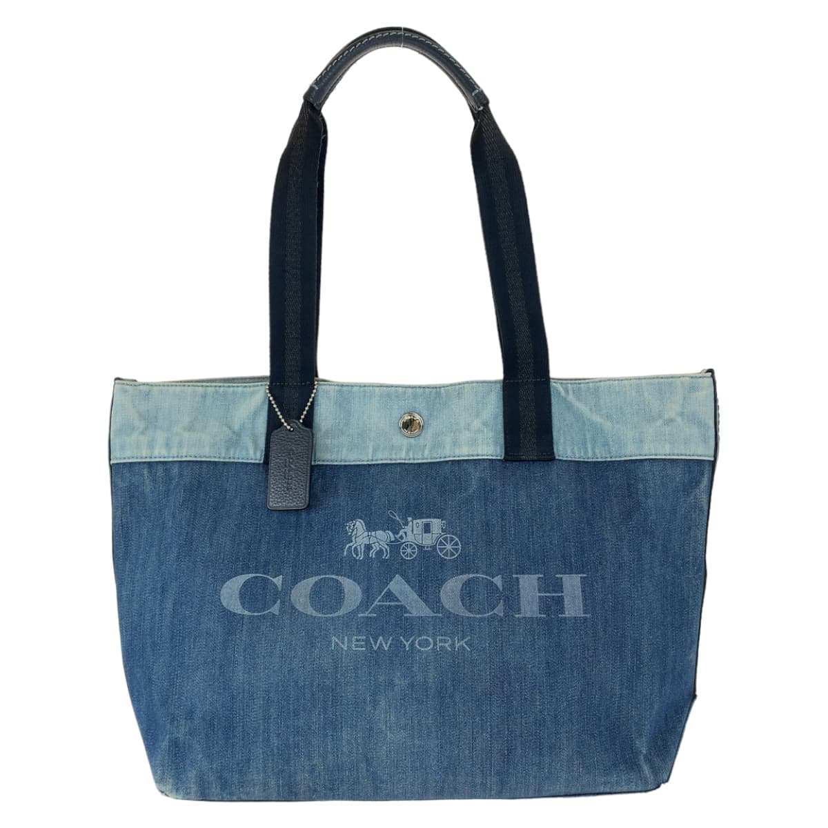 COACH コーチ ホース アンド キャリッジ ブルー 青 デニム 91131 ショルダーバッグ トートバッグ  レディース