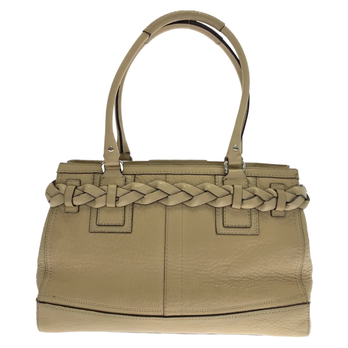 COACH コーチ ハンプトンズ ペブルド タッセル ベージュ レザー F13087 トートバッグ ハンドバッグ  レディース