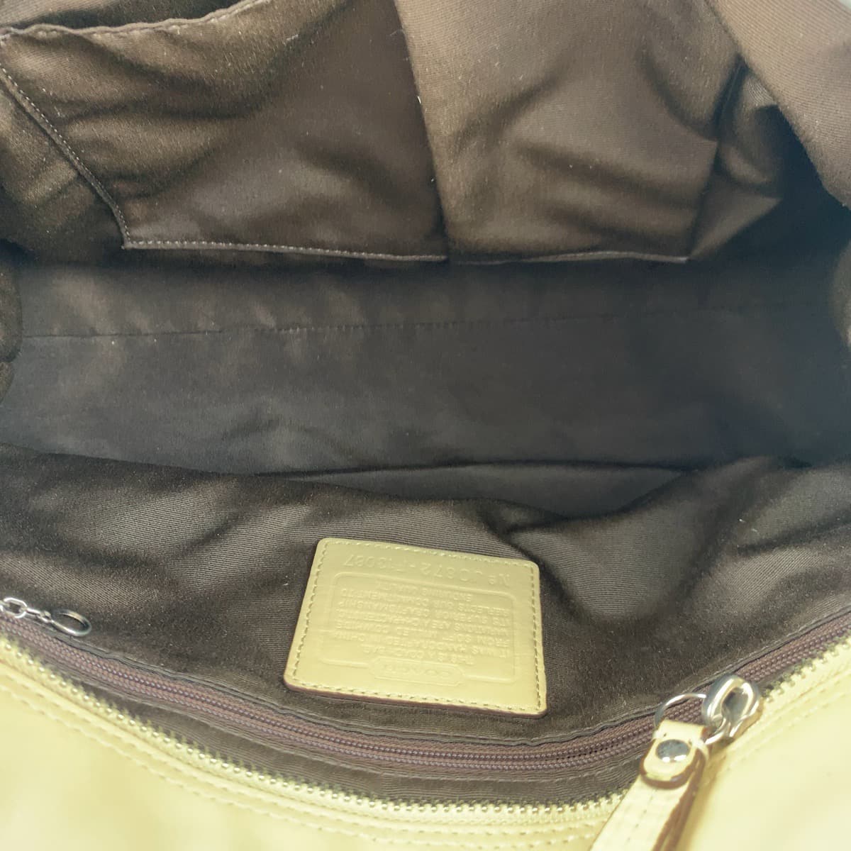 COACH コーチ ハンプトンズ ペブルド タッセル ベージュ レザー F13087 トートバッグ ハンドバッグ  レディース