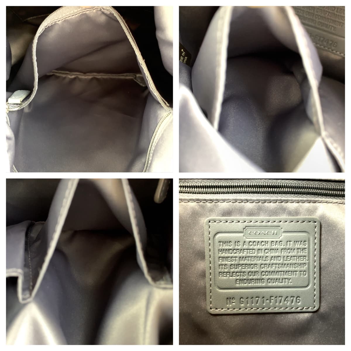 COACH コーチ シグネチャー ペネロピ グレー カーキ キャンバス / レザー F17476 ショルダーバッグ 肩掛け  レディース