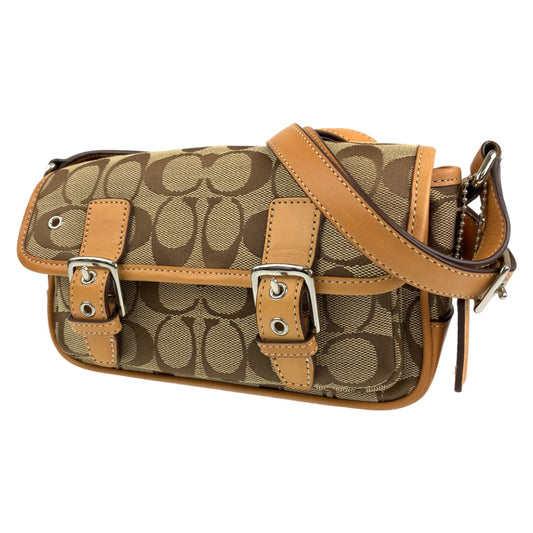 COACH コーチ シグネチャー ベージュ キャンバス / レザー 6844 ショルダーバッグ 斜め掛け  レディース