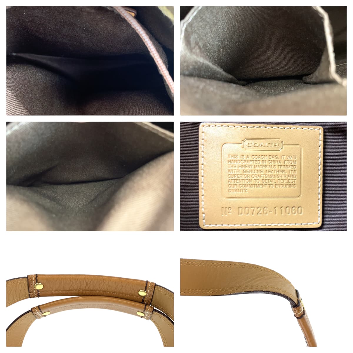 COACH コーチ シグネチャー フラップサッチェル ベージュ キャンバス / レザー 11060 ショルダーバッグ トートバッグ  レディース