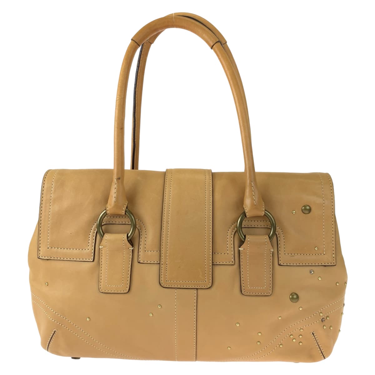 COACH コーチ ソーホー ビジュー スタッズ ベージュ ピンク レザー 8A31 トートバッグ  ハンドバッグ  レディース