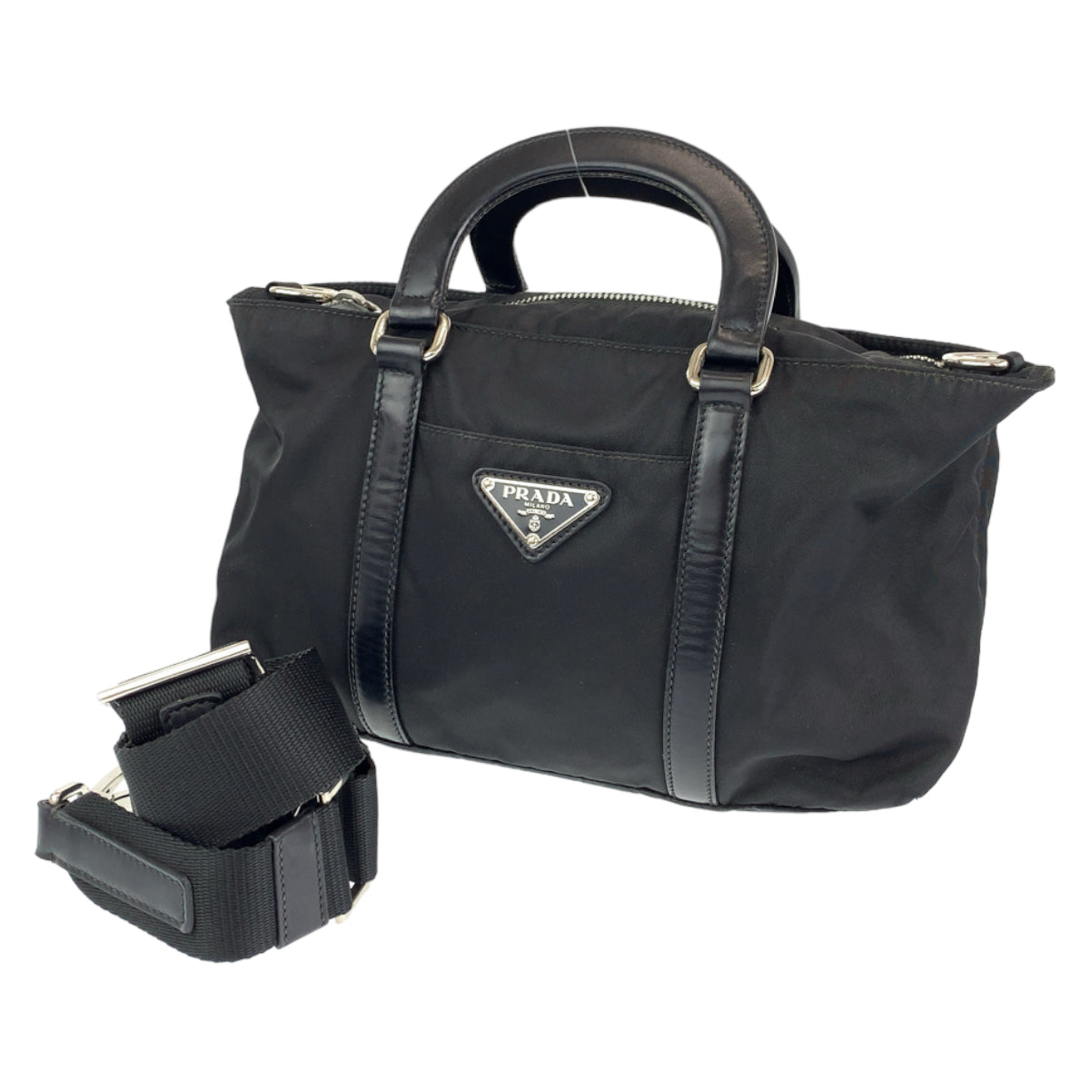 PRADA Prada Tessuto Black Nylon Shoulder Bag Handbag 2way Women's