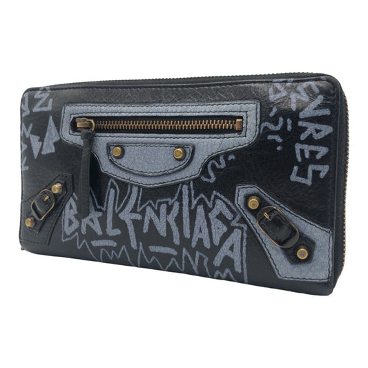 BALENCIAGA バレンシアガ クラシックコンチネンタル ブラック 黒 ゴールド金具 レザー 253036 長財布 ロングウォレット  メンズ