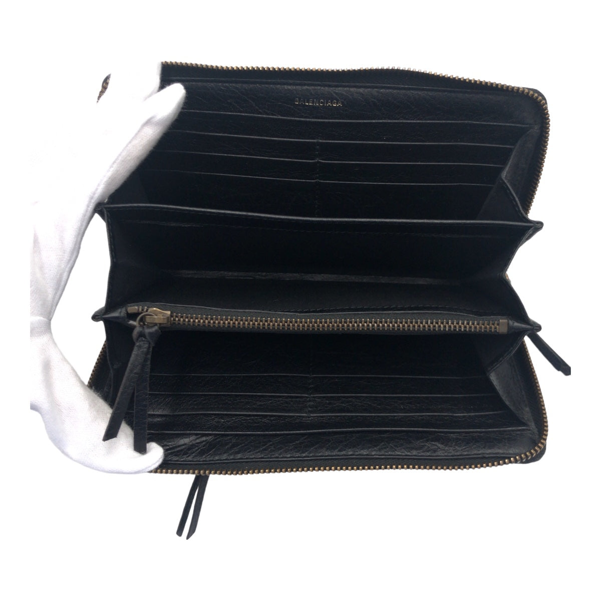 BALENCIAGA バレンシアガ クラシックコンチネンタル ブラック 黒 ゴールド金具 レザー 253036 長財布 ロングウォレット  メンズ