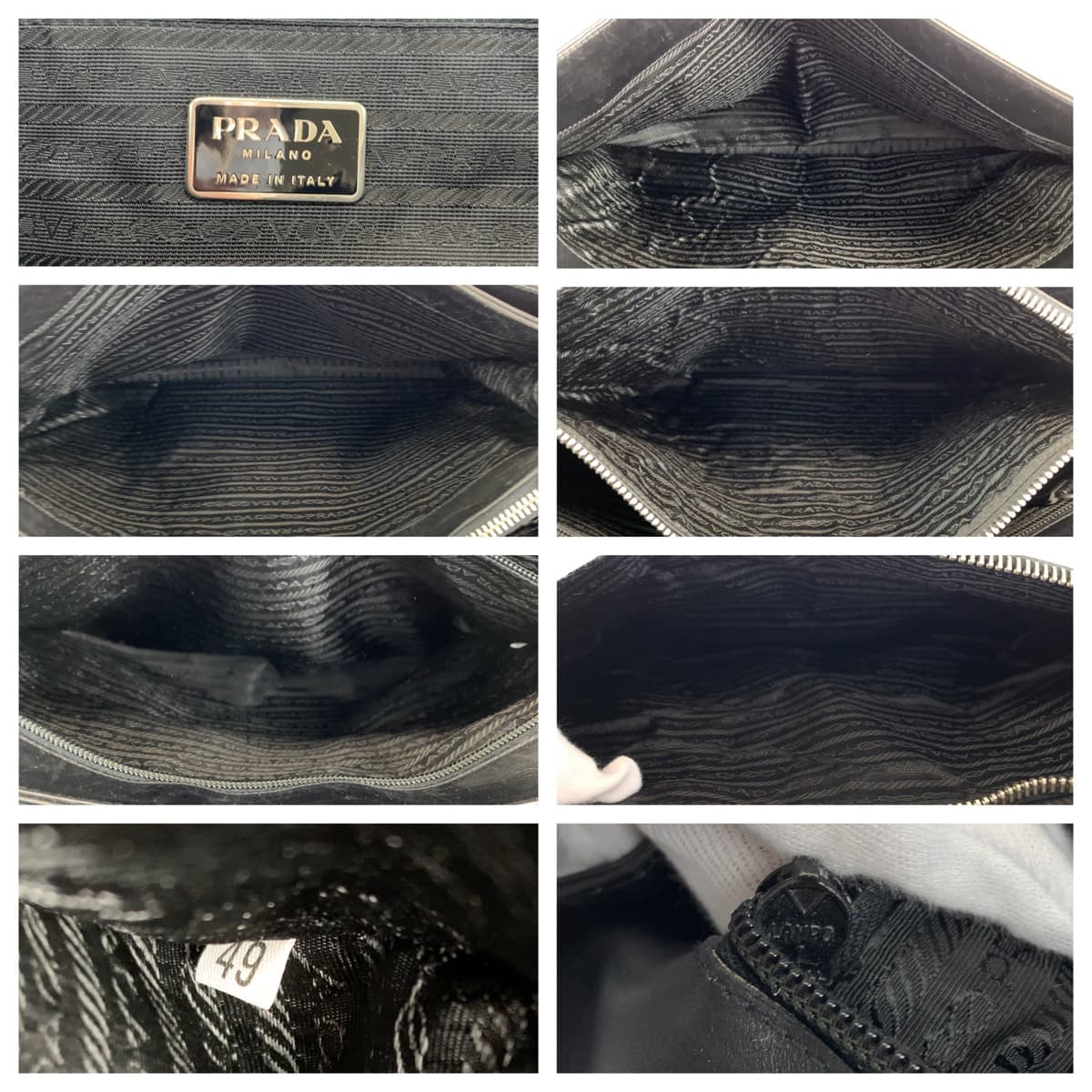 PRADA Prada Black Silver Hardware Leather Business Bag Briefcase Document Bag Men's