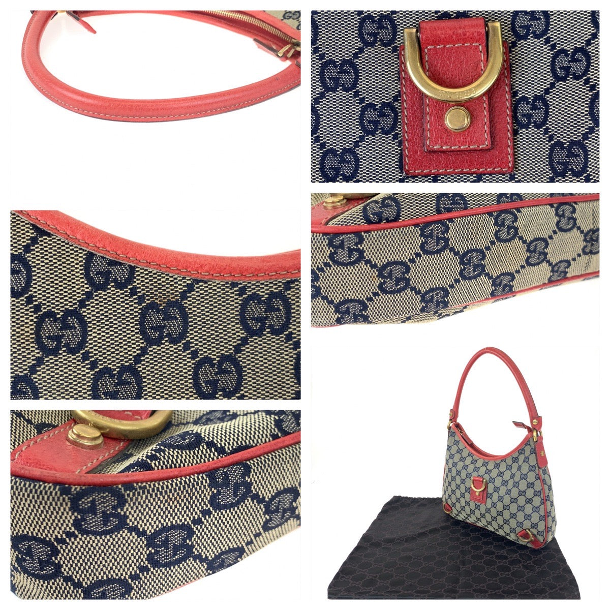 GUCCI グッチ アビー ベージュ レッド 赤 GGキャンバス 130738 ワンショルダーバッグ ハンドバッグ  レディース