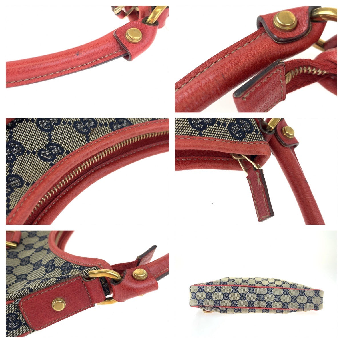 GUCCI グッチ アビー ベージュ レッド 赤 GGキャンバス 130738 ワンショルダーバッグ ハンドバッグ  レディース