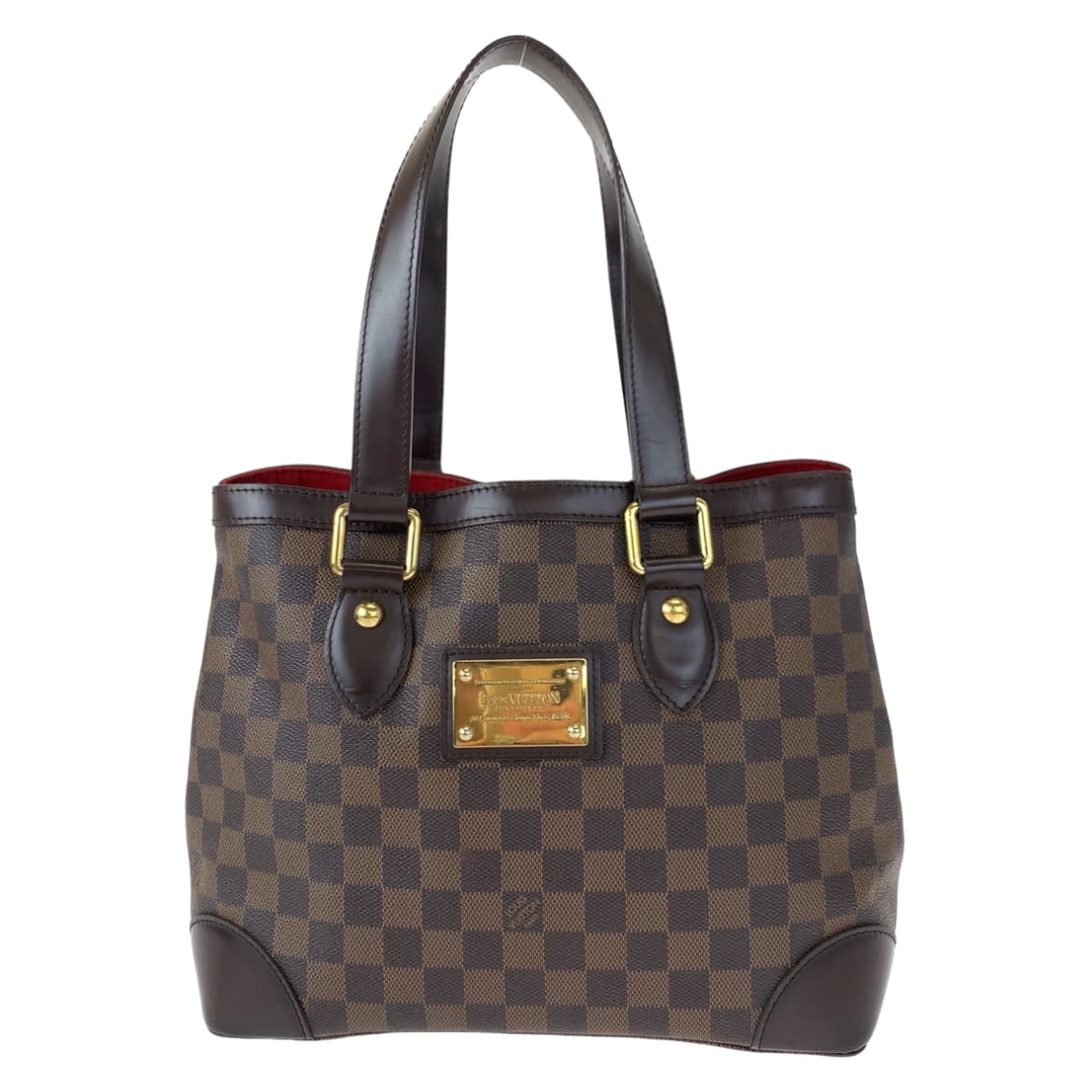 LOUIS VUITTON ルイヴィトン ダミエ ハムステッドPM ブラウン 茶 ゴールド金具 PVC N51205 トートバッグ ハンドバッグ  レディース