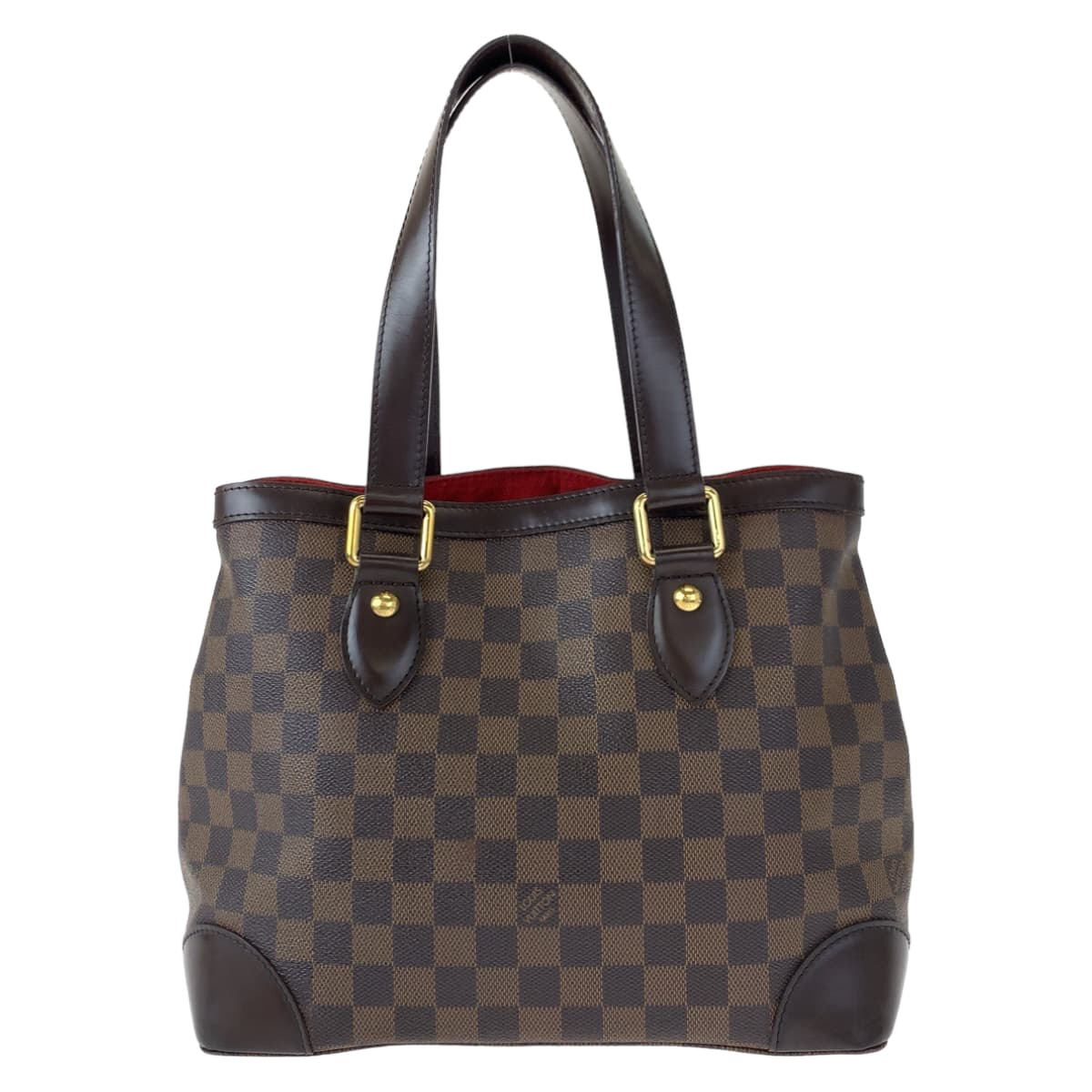 LOUIS VUITTON ルイヴィトン ダミエ ハムステッドPM ブラウン 茶 ゴールド金具 PVC N51205 トートバッグ ハンドバッグ  レディース