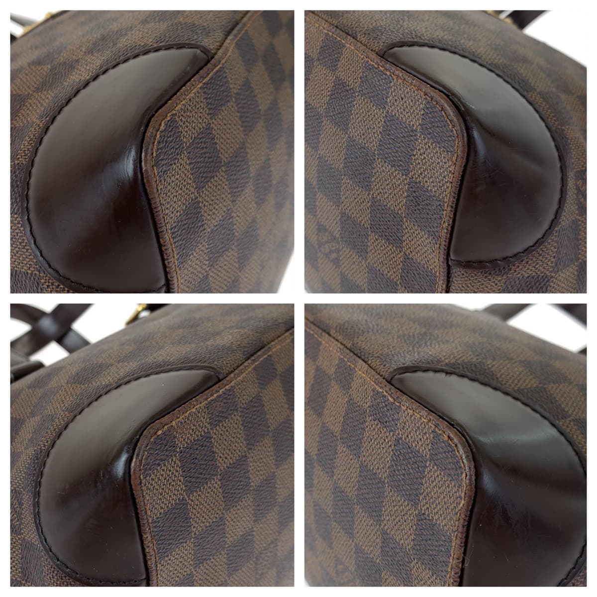 LOUIS VUITTON ルイヴィトン ダミエ ハムステッドPM ブラウン 茶 ゴールド金具 PVC N51205 トートバッグ ハンドバッグ  レディース