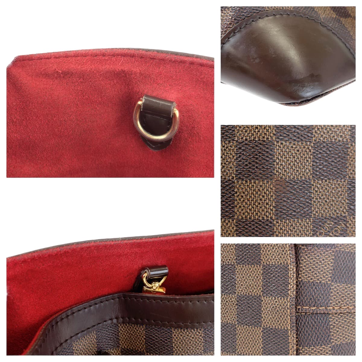 LOUIS VUITTON ルイヴィトン ダミエ ハムステッドPM ブラウン 茶 ゴールド金具 PVC N51205 トートバッグ ハンドバッグ  レディース