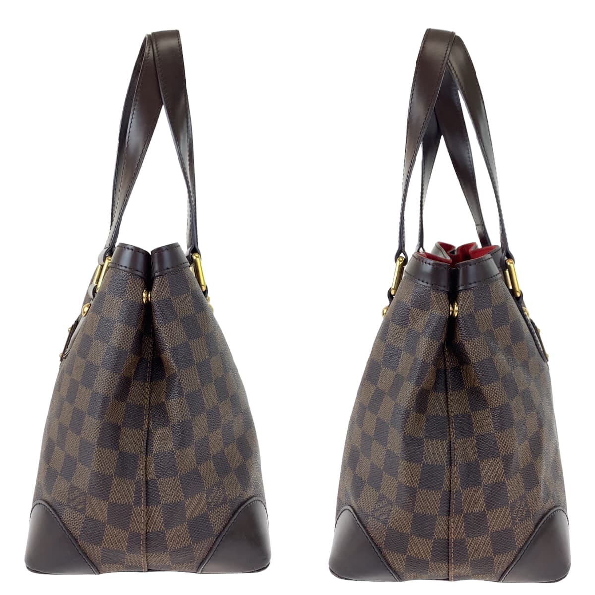 LOUIS VUITTON ルイヴィトン ダミエ ハムステッドPM ブラウン 茶 ゴールド金具 PVC N51205 トートバッグ ハンドバッグ  レディース