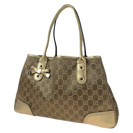 GUCCI グッチ プリンシー ブラウン 茶 ゴールド GGキャンバス / レザー 163805 トートバッグ ハンドバッグ  レディース