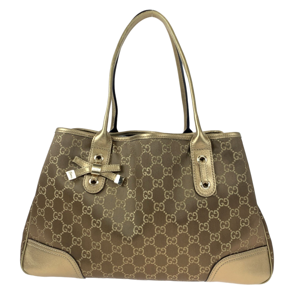 GUCCI グッチ プリンシー ブラウン 茶 ゴールド GGキャンバス / レザー 163805 トートバッグ ハンドバッグ  レディース