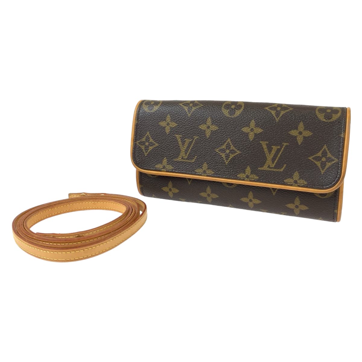 LOUIS VUITTON ルイヴィトン モノグラム ポシェットツインPM ブラウン 茶 PVC M51854 ショルダーバッグ 斜め掛け  レディース