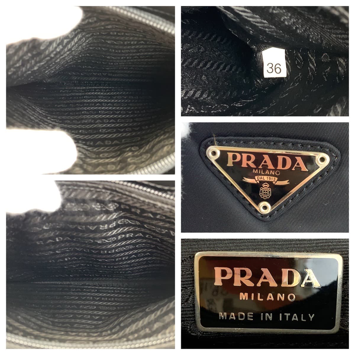 PRADA Prada Tessuto Black Nylon Handbag Tote Bag for Women