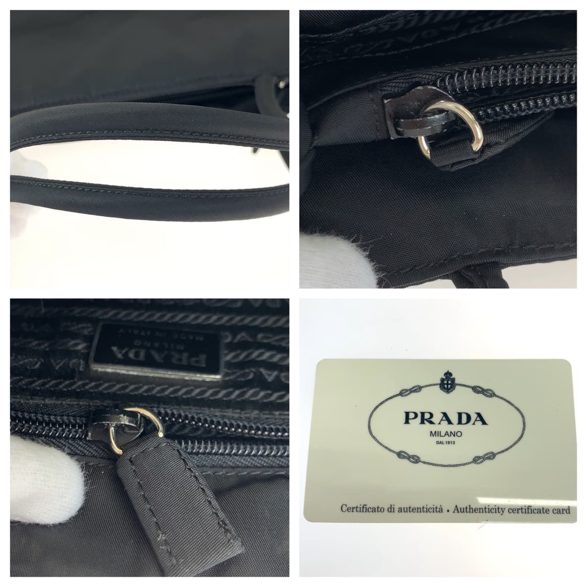 PRADA Prada Tessuto Black Nylon Handbag Tote Bag for Women