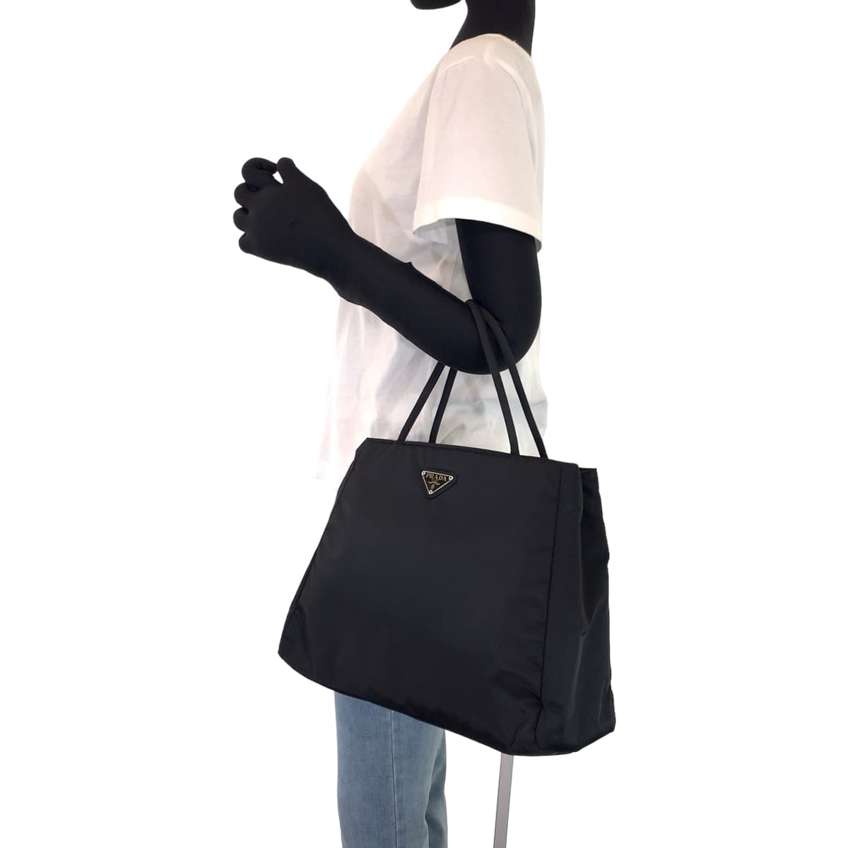 PRADA Prada Tessuto Black Nylon Handbag Tote Bag for Women