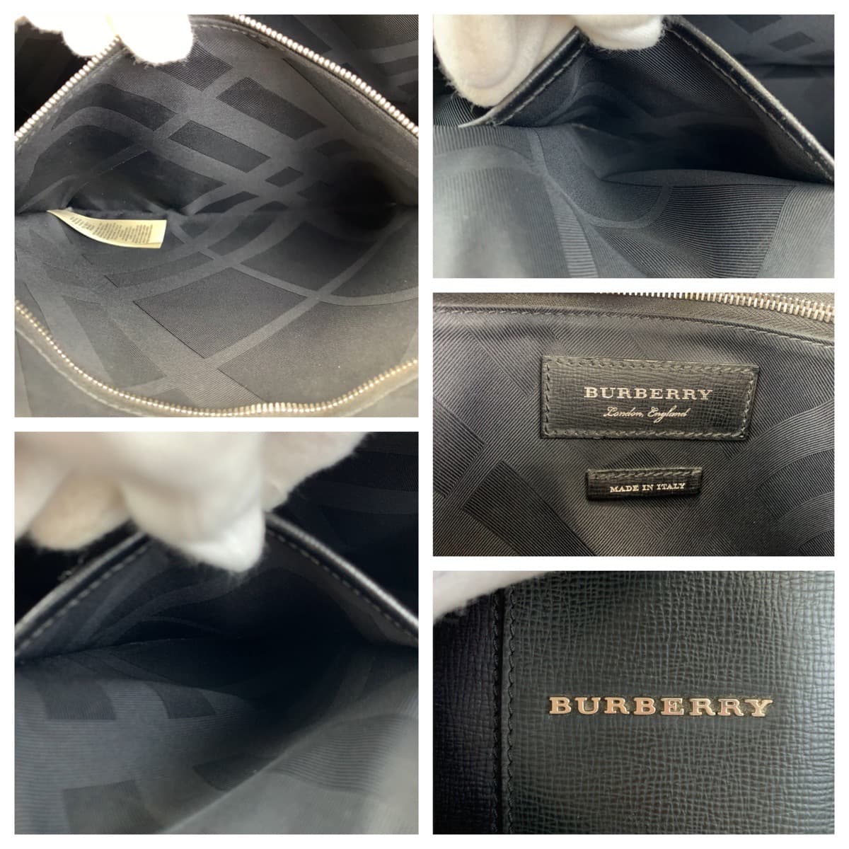 BURBERRY バーバリー バーバリーロンドン ブラック 黒 グリーン 緑 レザー ビジネスバッグ ブリーフケース  メンズ