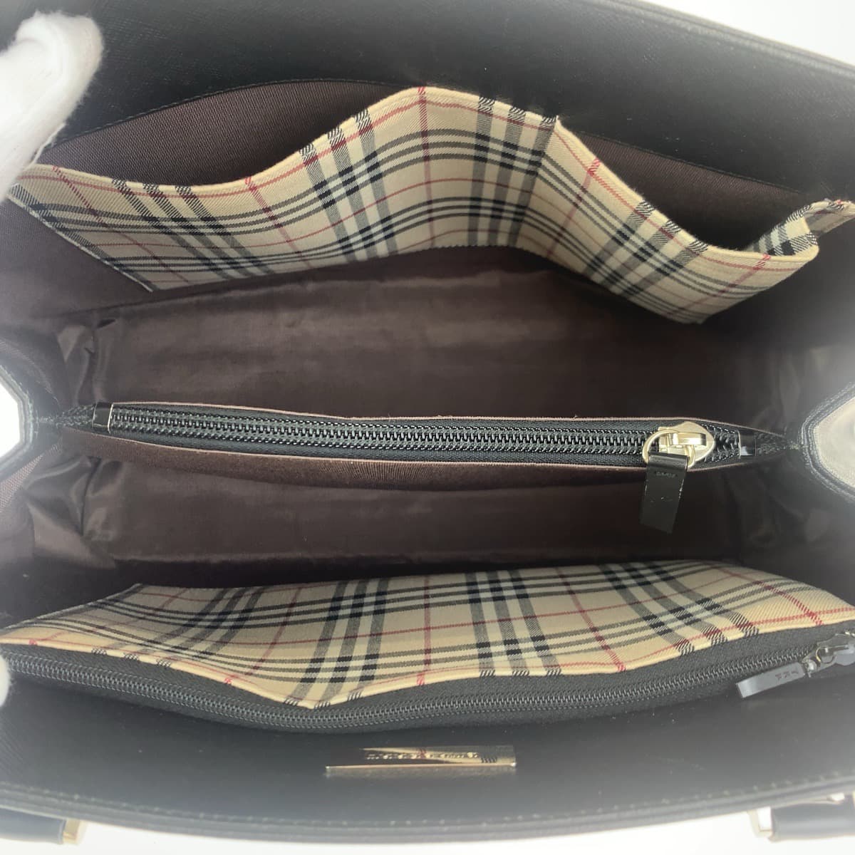 BURBERRY バーバリー ノヴァチェック ブラック 黒 レザー トートバッグ ハンドバッグ  レディース