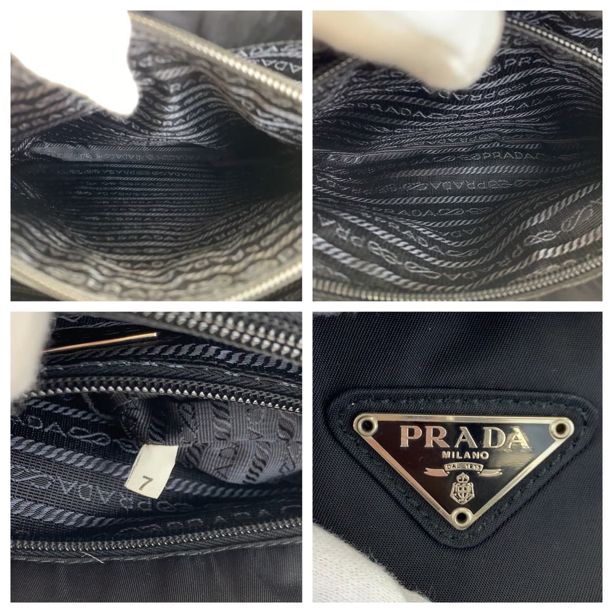 PRADA Prada Tessuto Black Nylon Handbag Tote Bag for Women
