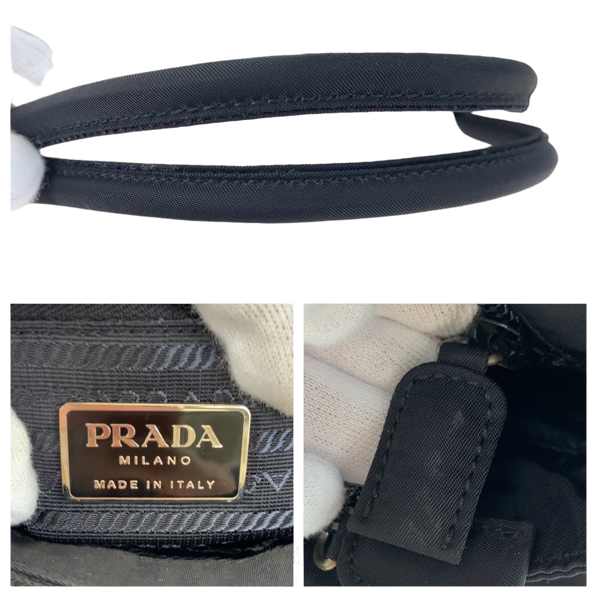 PRADA Prada Tessuto Black Nylon Handbag Tote Bag for Women