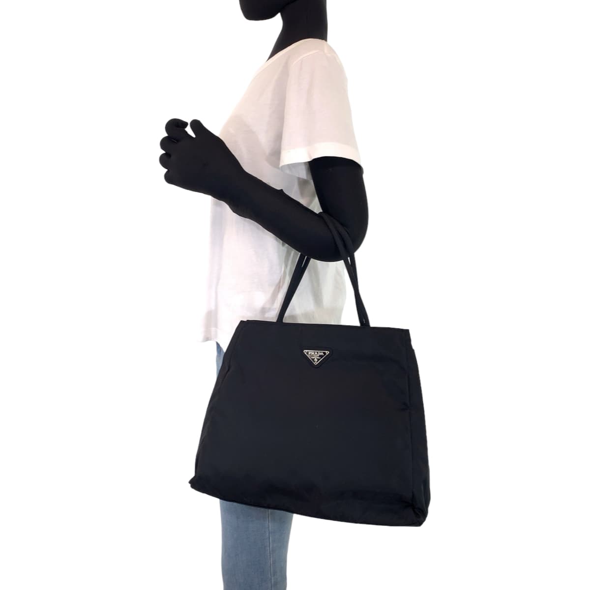 PRADA Prada Tessuto Black Nylon Handbag Tote Bag for Women