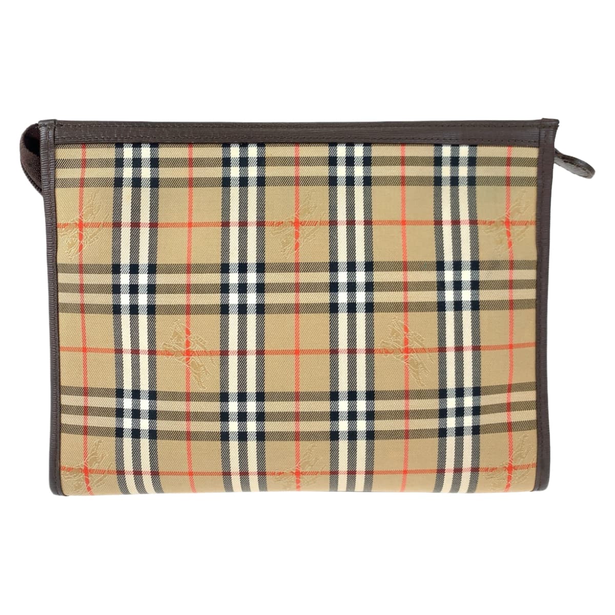 BURBERRY バーバリー ノヴァチェック ブラウン 茶 レザー / キャンバス セカンドバッグ クラッチバッグ  レディース