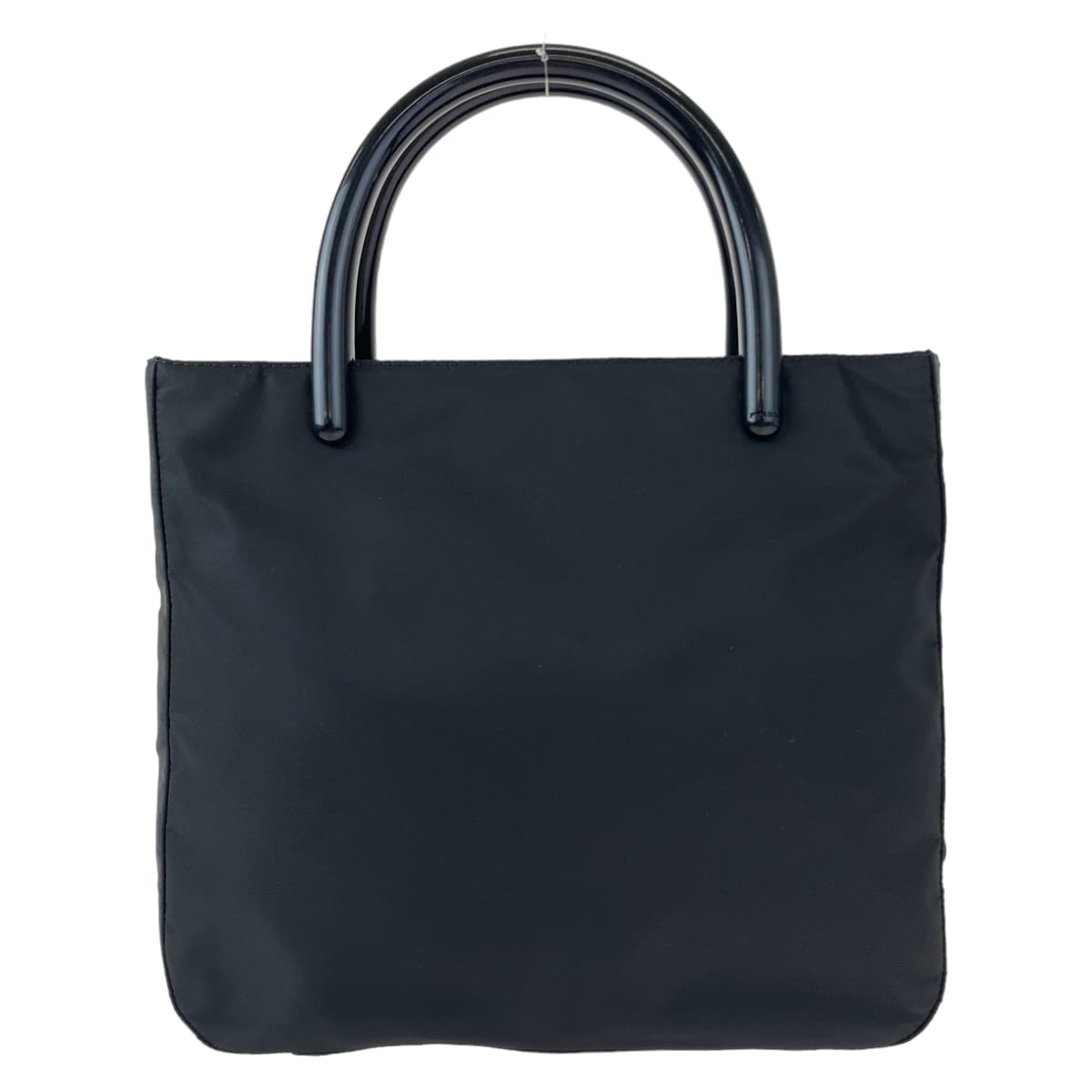 PRADA Prada Tessuto Plastic Handle Black Nylon Handbag Tote Bag for Women