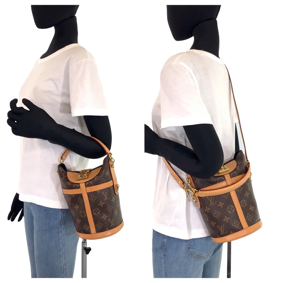 LOUIS VUITTON ルイヴィトン モノグラム ダッフルバッグ ブラウン 茶 PVC M43587 ショルダーバッグ ハンドバッグ 2way  レディース