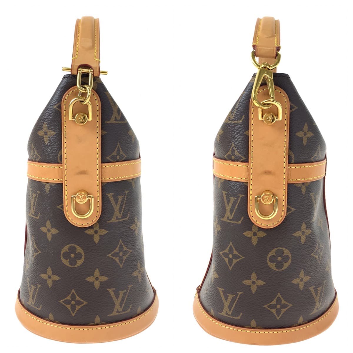 LOUIS VUITTON ルイヴィトン モノグラム ダッフルバッグ ブラウン 茶 PVC M43587 ショルダーバッグ ハンドバッグ 2way  レディース