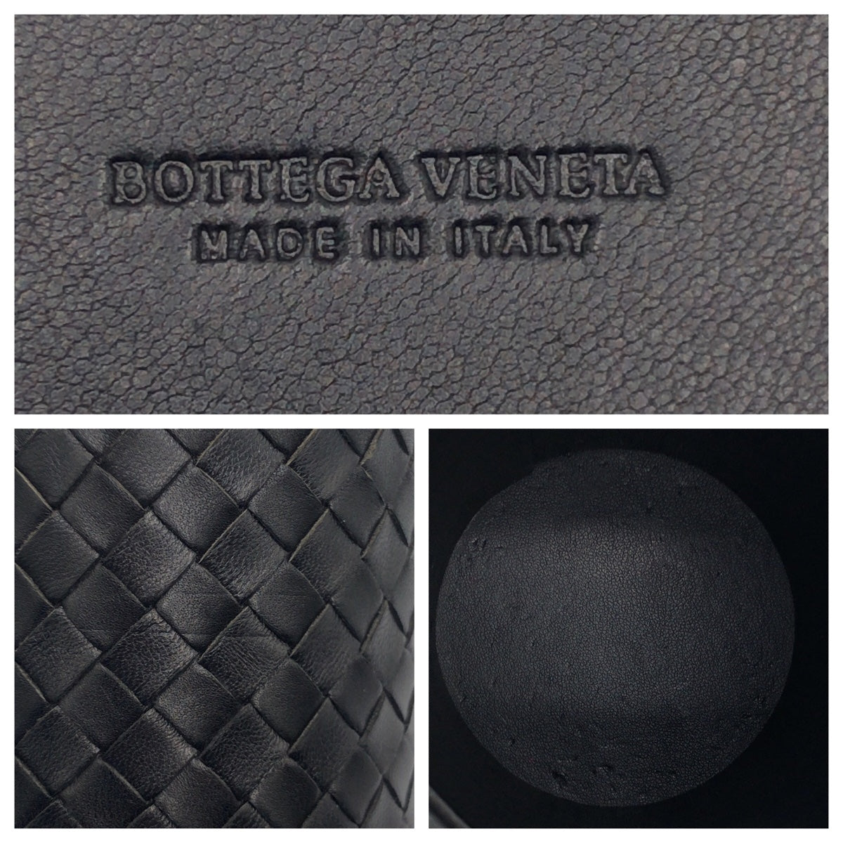 BOTTEGAVENETA ボッテガヴェネタ イントレチャート 男女兼用 ブラック 黒 レザー ペンホルダー 小物入れ  レディース