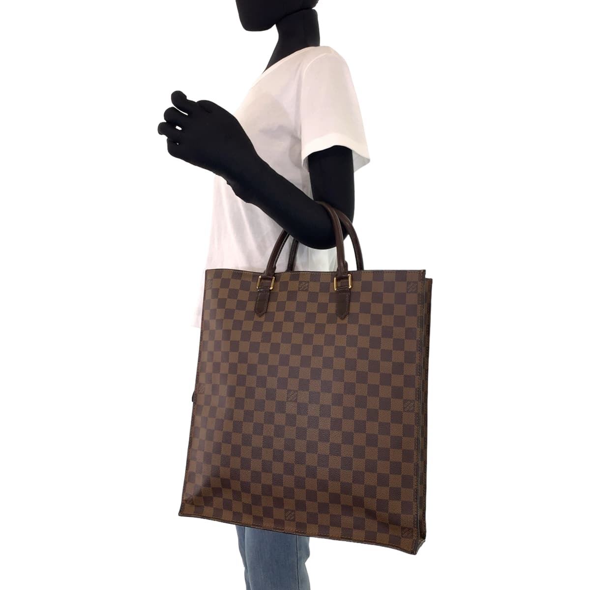 LOUIS VUITTON ルイヴィトン ダミエ サックプラ ブラウン 茶 PVC N51140 ハンドバッグ トートバッグ  レディース