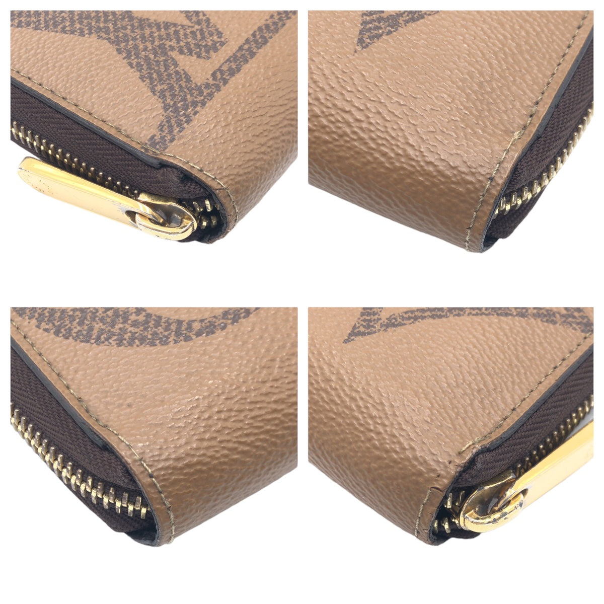LOUIS VUITTON ルイヴィトン モノグラム ジャイアント リバース ジッピーウォレット ブラウン 茶 ゴールド金具 PVC M69353 長財布 ラウンドファスナー  メンズ