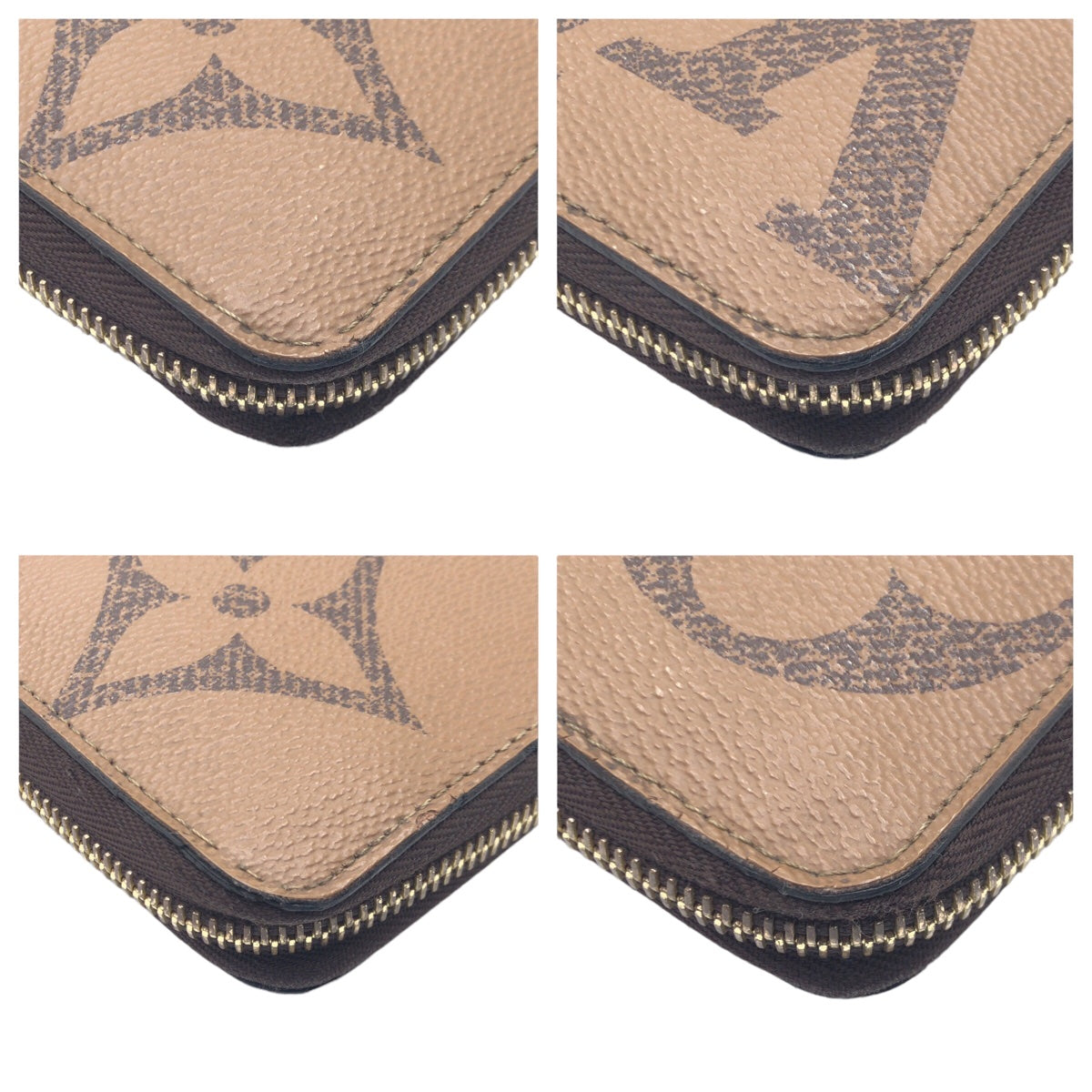 LOUIS VUITTON ルイヴィトン モノグラム ジャイアント リバース ジッピーウォレット ブラウン 茶 ゴールド金具 PVC M69353 長財布 ラウンドファスナー  メンズ